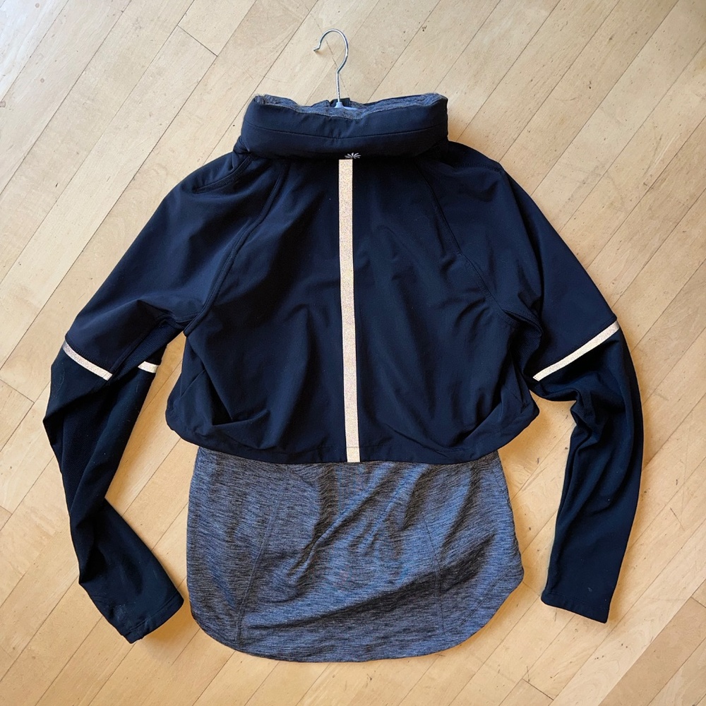 Athleta Black weathered knit with nylon overlay jacket, M - Picture 7 of 7